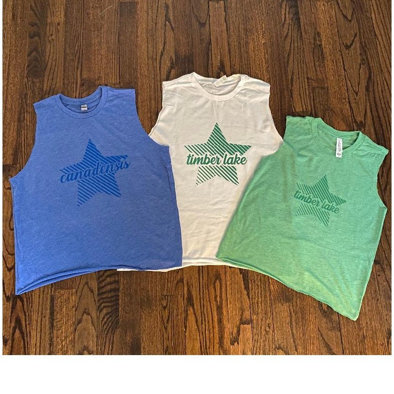 Camp Star Striped Muscle Tank