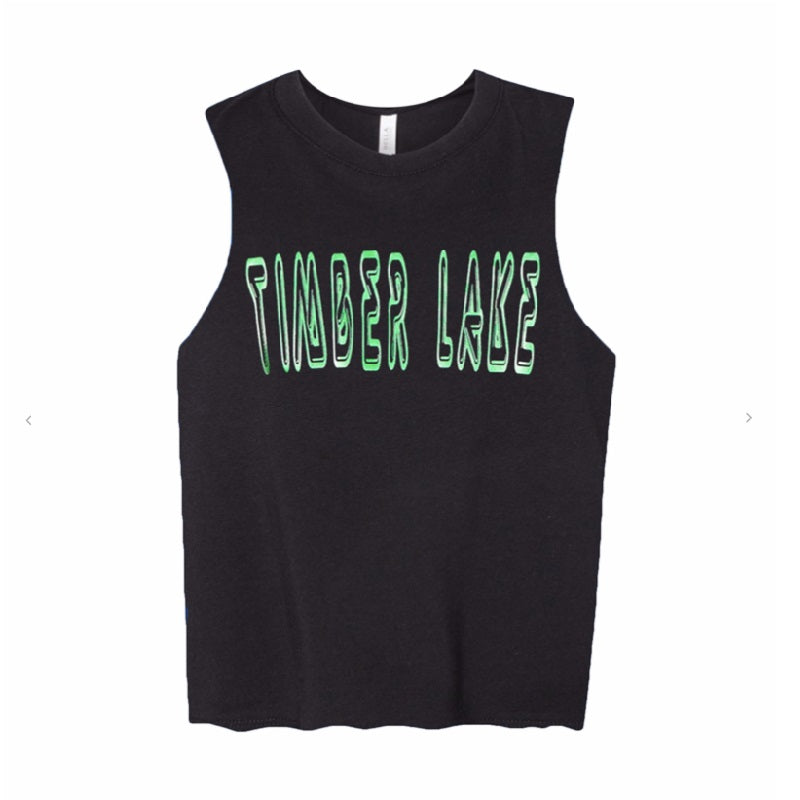 Neon Lights Camp Name Muscle Tank